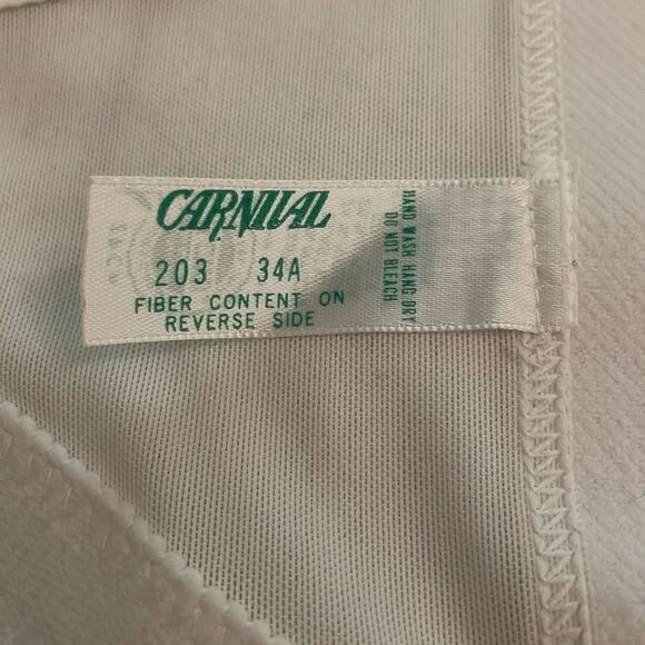 Carnival White Low Plunge longline Bustier Bra 203 strapless Womens 34A Bride - Picture 2 of 9